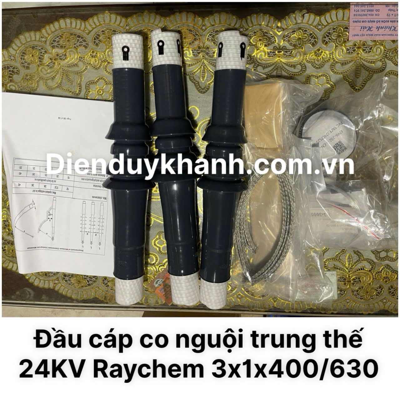 Đầu Cáp Co Nguội Trung Thế 24KV RAYCHEM 3x1x400/630mm2